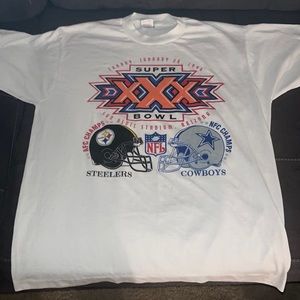 Vintage 1996 Super Bowl Cowboys vs Steelers single stitch